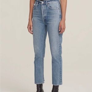 Agolde Blue Straight Leg Jeans